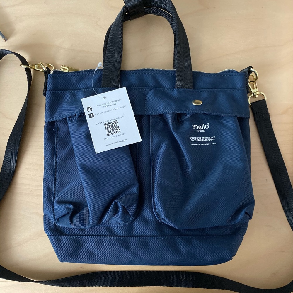 Anello small navy nylon crossbody bag NWT